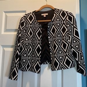 Roz & Ali Women's B/W Geometric Blazer